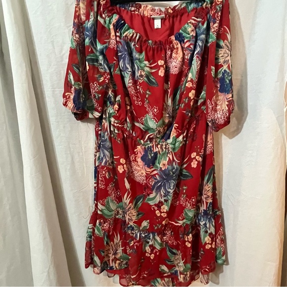 Ava & Liv Floral Off Shoulder Dress Size 1X - Picture 3 of 10